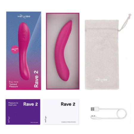 We-Vibe Rave 2 - лучший вибратор для точки G (2 мотора, приложение We-Connect) розовый